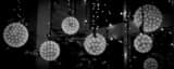 Panoramic Red Orbs in the Chimayo Windows black and white Pictures