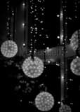 Vertical Red Orbs in the Chimayo Windows black and white Pictures