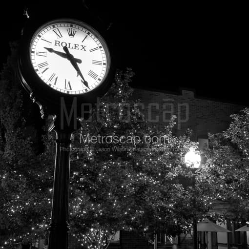 Park City Black and White Photography of The Rolex Clock on Main Street in Park City The Rolex Clock on Main Street in Park City -- Park City Black and White Photography