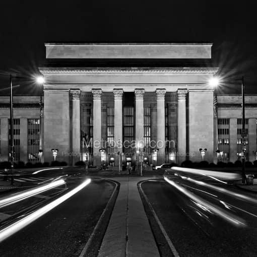 30th Street Station at Night -- Philadelphia Black and White Photos