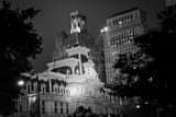 Horizontal The PNB Building behind City Hall black and white Pictures