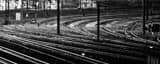 Panoramic Train Tracks Feed 30th Street Station black and white Pictures