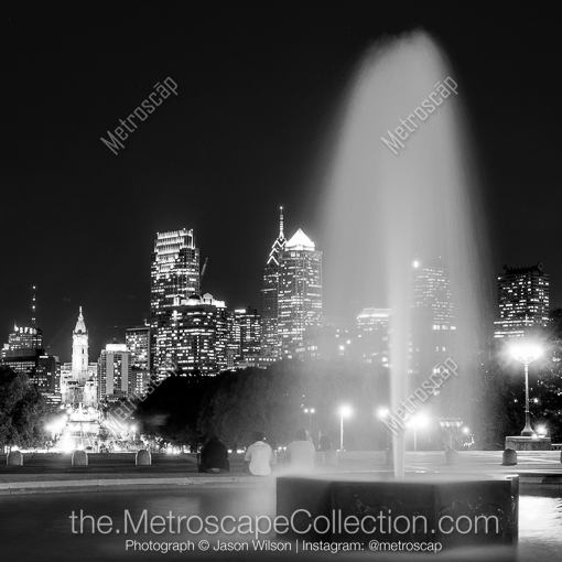 Art Museum Fountain -- Philadelphia Black and White Photos