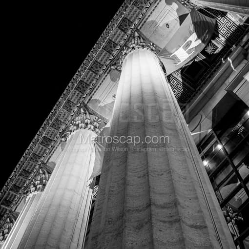 An Art Museum Pillar -- Philadelphia Black and White Photos
