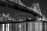 Horizontal The Benjamin Franklin Bridge over the Delaware River black and white Pictures