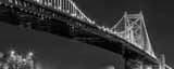 Panoramic The Benjamin Franklin Bridge over the Delaware River black and white Pictures