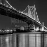Square The Benjamin Franklin Bridge over the Delaware River black and white Pictures