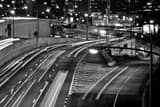 Horizontal The Central Philadelphia Exit on I-76 in Center City black and white Pictures