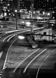 Vertical The Central Philadelphia Exit on I-76 in Center City black and white Pictures