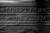 Horizontal Detail of the Liberty Bell black and white Pictures