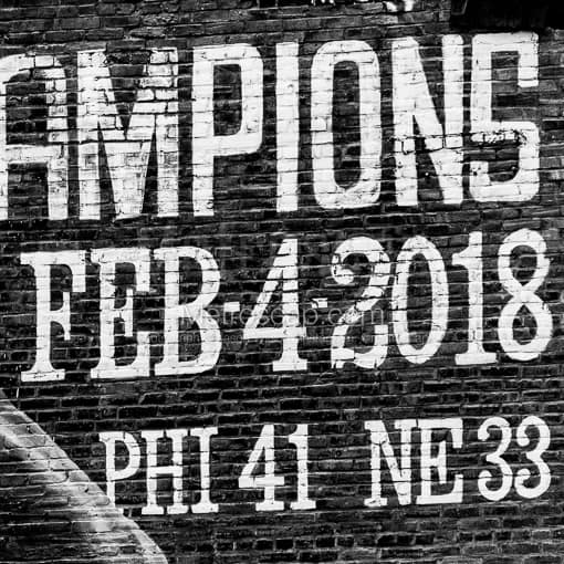 Eagles Superbowl LII Champions Mural -- Philadelphia Black and White Photos