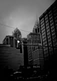 Vertical A Foggy Philadelphia Cityscape black and white Pictures
