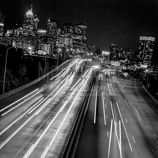 Philadelphia Black and White Photos of Interstate Cuts Through the Heart of Downtown Philadelphia Interstate Cuts Through the Heart of Downtown Philadelphia -- Philadelphia Black and White Photos