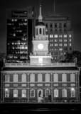 Vertical Independence Hall at Night black and white Pictures