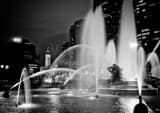 Horizontal Logan Square Fountain black and white Pictures