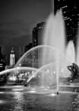 Vertical Logan Square Fountain black and white Pictures