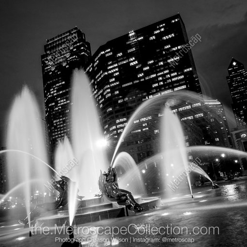 The Swann Fountain in Logan Square -- Philadelphia Black and White Photos