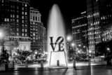 Horizontal The Love Sculpture at Night black and white Pictures
