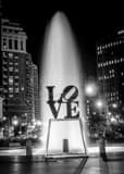 Vertical The Love Sculpture at Night black and white Pictures