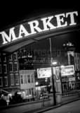 Vertical The Market Street Sign black and white Pictures