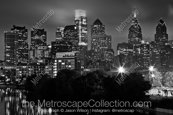 The Eastern Philadelphia Skyline with Liberty Place and Comcast -- Philadelphia Black and White Photos