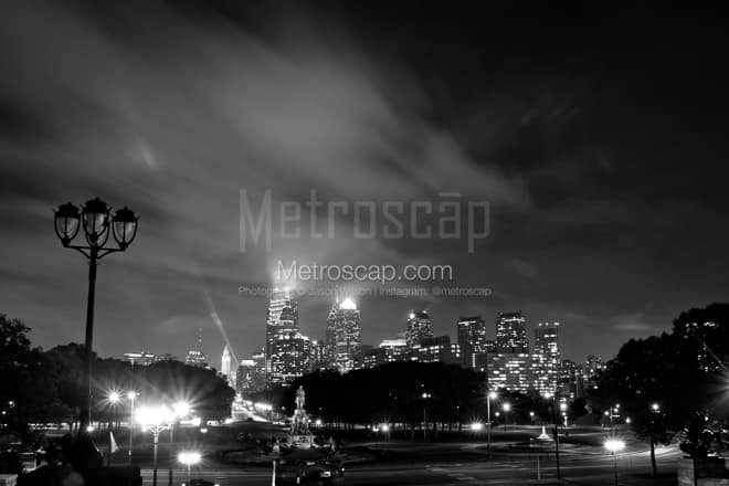 The NEW Philadelphia Skyline from the Art Museum -- Philadelphia Black and White Photos