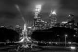 Horizontal The NEW Philadelphia Skyline with Comcast Tower from the Art Museum black and white Pictures
