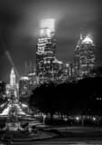 Vertical The NEW Philadelphia Skyline with Comcast Tower from the Art Museum black and white Pictures