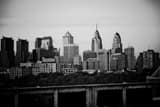 Horizontal The Philadelphia Skyline from the South Street Bridge black and white Pictures