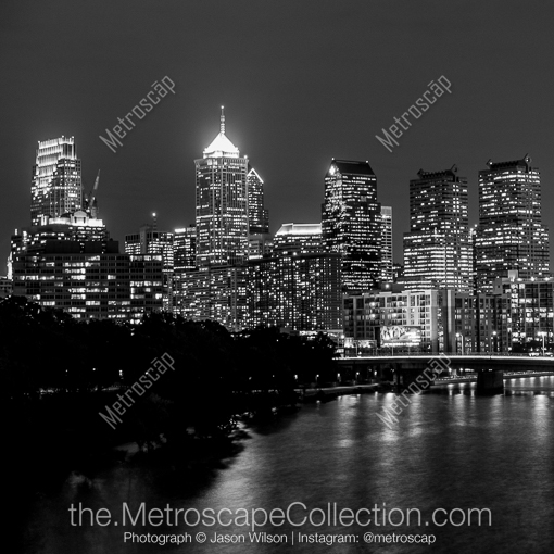 Philadelphia Black and White Photos of The Philadelphia Skyline on the Banks of the Schuylkill River The Philadelphia Skyline on the Banks of the Schuylkill River -- Philadelphia Black and White Photos