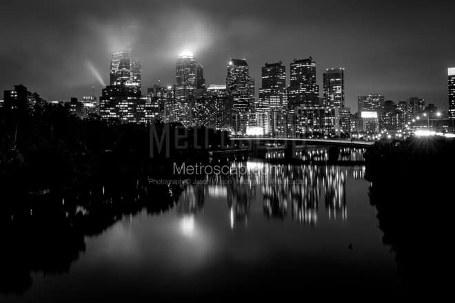 The Philly Skyline Hidden Under Fog -- Philadelphia Black and White Photos