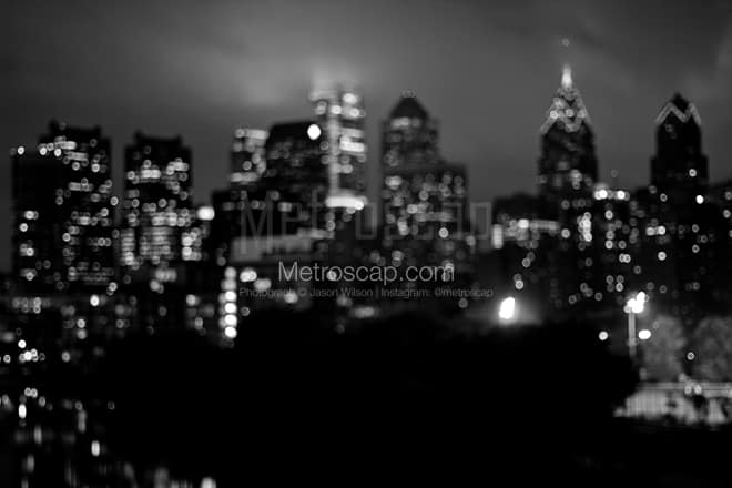 The Philly Skyline Out of Focus -- Philadelphia Black and White Photos