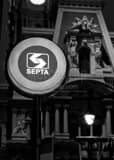 Vertical A SEPTA Sign near City Hall black and white Pictures