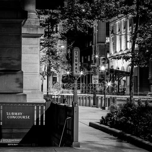 Philadelphia Black and White Photos of The Subway Concourse on the East Side of City Hall The Subway Concourse on the East Side of City Hall -- Philadelphia Black and White Photos