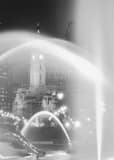 Vertical Philadelphia City Hall Through the Mist of Swann Fountain black and white Pictures