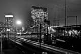 Horizontal A Train Pulling into the Philadelphia 30th Street Station black and white Pictures