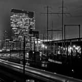 Square A Train Pulling into the Philadelphia 30th Street Station black and white Pictures