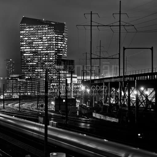 Philadelphia Black and White Photos of A Train Pulling into the Philadelphia 30th Street Station A Train Pulling into the Philadelphia 30th Street Station -- Philadelphia Black and White Photos