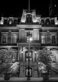 Vertical The Union League of Philadelphia at Night black and white Pictures