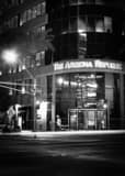 Vertical Traffic Streaks Down Van Buren in Front of the Arizona Republic black and white Pictures