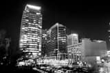 Horizontal The New Cityscape Tower in Downtown Phoenix at Night black and white Photography