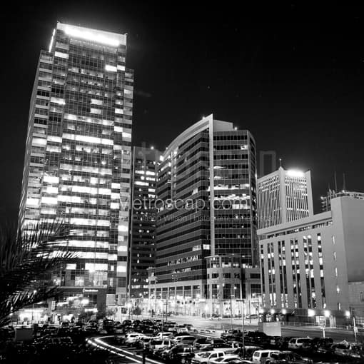Phoenix Black and White Photos of The New Cityscape Tower in Downtown Phoenix at Night The New Cityscape Tower in Downtown Phoenix at Night -- Phoenix Black and White Photos