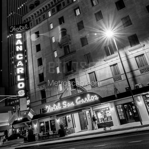 Hotel San Carlos in Downtown Phoenix -- Phoenix Black and White Pictures