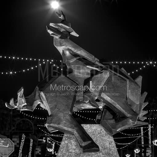 Phoenix Black and White Photos of The Jack Knife Sculpture in Scottsdale at Night The Jack Knife Sculpture in Scottsdale at Night -- Phoenix Black and White Photos