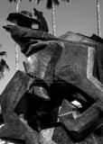 Vertical The Jack Knife Sculpture in Old Town Scottsdale landscape black and white Photography