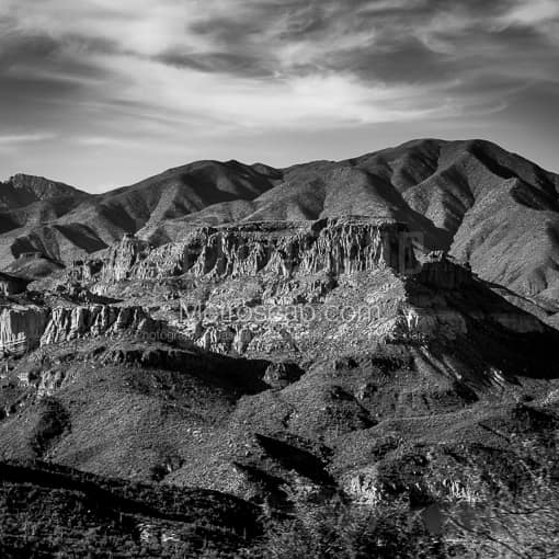 The Mazatzal Mountains from the Apache Trail -- Phoenix Black and White Pictures