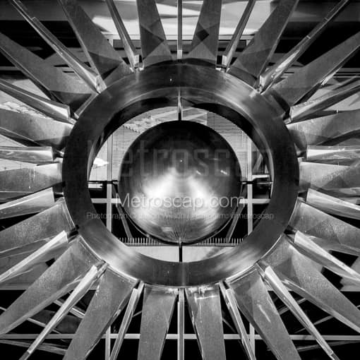 Phoenix Black and White Photos of The Metal Sun on the Phoenix City Hall Building The Metal Sun on the Phoenix City Hall Building -- Phoenix Black and White Photos