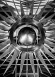 Vertical The Metal Sun on the Phoenix City Hall Building black and white Photos