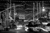 Horizontal The Scottsdale Art Walk at Night black and white Pictures