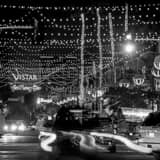 Square The Scottsdale Art Walk at Night black and white Pictures
